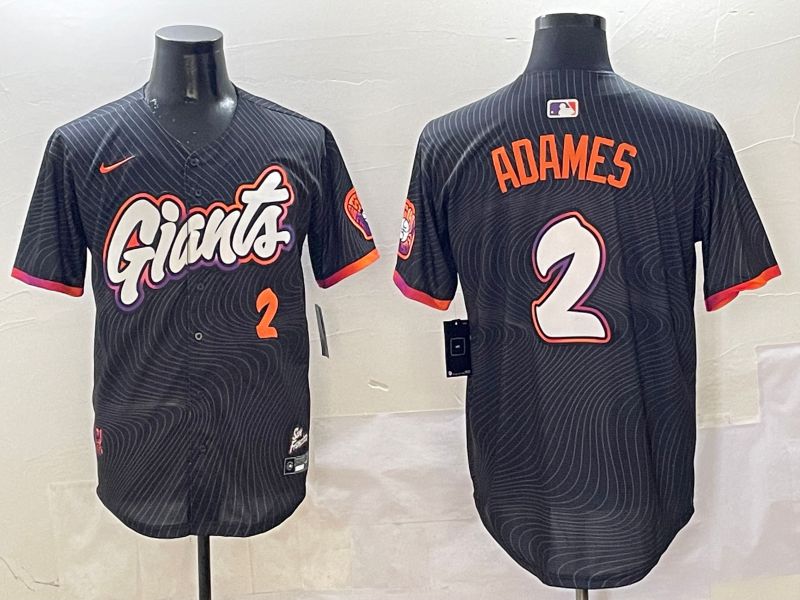 Men San Francisco Giants #2 Adames Black Second generation Joint Name Nike 2025 MLB Jersey style 20->san francisco giants->MLB Jersey